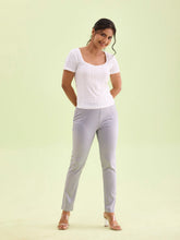 Load image into Gallery viewer, Go Colors Silver Polyester Shiny Pants
