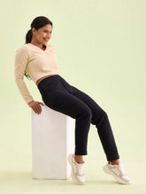 Load image into Gallery viewer, Go Colors Black Fleece Warm Kurti Pants
