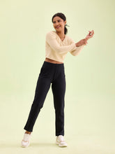 Load image into Gallery viewer, Go Colors Black Fleece Warm Kurti Pants

