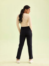 Load image into Gallery viewer, Go Colors Black Fleece Warm Kurti Pants
