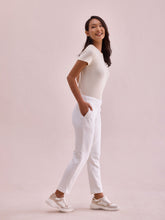 Load image into Gallery viewer, Go Colors White Fleece Ultra Warm Kurti Pant
