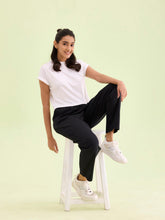 Load image into Gallery viewer, Go Colors Black Rib Warm Casual Pants
