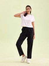 Load image into Gallery viewer, Go Colors Black Rib Warm Casual Pants
