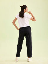 Load image into Gallery viewer, Go Colors Black Rib Warm Casual Pants
