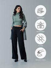 Load image into Gallery viewer, Go Colors Black Fleece Wide Pant
