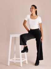 Load image into Gallery viewer, Go Colors Black Corduroy Wide Pants
