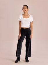 Load image into Gallery viewer, Go Colors Black Corduroy Wide Pants
