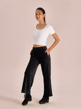 Load image into Gallery viewer, Go Colors Black Corduroy Wide Pants

