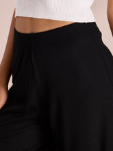 Load image into Gallery viewer, Go Colors Black Drop Needle Fabric Rib Palazzo

