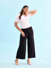Load image into Gallery viewer, Go Colors Black Viscose Knit Palazzo
