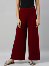 Load image into Gallery viewer, Go Colors Bright Red Viscose Knit Palazzo
