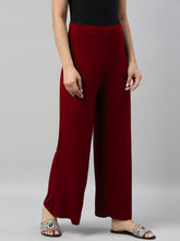 Load image into Gallery viewer, Go Colors Bright Red Viscose Knit Palazzo
