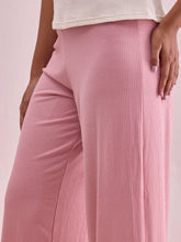 Load image into Gallery viewer, Go Colors Baby Pink Drop Needle Fabric Rib Palazzo
