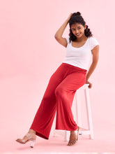 Load image into Gallery viewer, Go Colors Cherry Viscose Knit Palazzo
