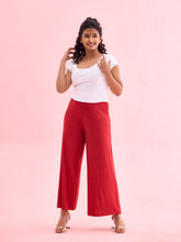 Load image into Gallery viewer, Go Colors Cherry Viscose Knit Palazzo
