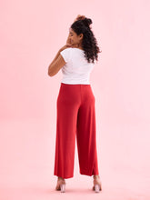 Load image into Gallery viewer, Go Colors Cherry Viscose Knit Palazzo
