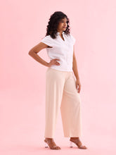 Load image into Gallery viewer, Go Colors Cream Drop Needle Fabric Rib Palazzo
