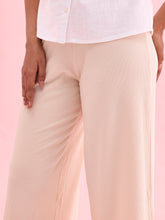 Load image into Gallery viewer, Go Colors Cream Drop Needle Fabric Rib Palazzo
