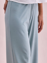 Load image into Gallery viewer, Go Colors Dusty Green Drop Needle Fabric Rib Palazzo
