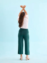 Load image into Gallery viewer, Go Colors Dark Green Viscose Knit Palazzo
