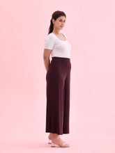 Load image into Gallery viewer, Go Colors Dark Wine Viscose Knit Palazzo
