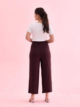 Load image into Gallery viewer, Go Colors Dark Wine Viscose Knit Palazzo
