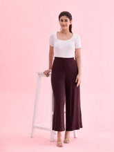 Load image into Gallery viewer, Go Colors Dark Wine Viscose Knit Palazzo
