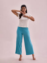 Load image into Gallery viewer, Go Colors Dark Mint Drop Needle Fabric Rib Palazzo
