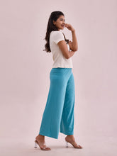 Load image into Gallery viewer, Go Colors Dark Mint Drop Needle Fabric Rib Palazzo
