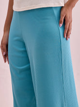 Load image into Gallery viewer, Go Colors Dark Mint Drop Needle Fabric Rib Palazzo
