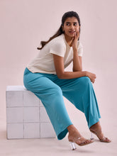 Load image into Gallery viewer, Go Colors Dark Mint Drop Needle Fabric Rib Palazzo
