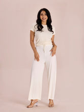 Load image into Gallery viewer, Go Colors Ecru Viscose Knit Palazzo
