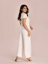 Load image into Gallery viewer, Go Colors Ecru Viscose Knit Palazzo
