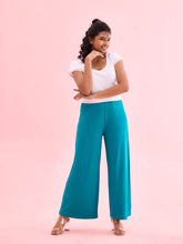 Load image into Gallery viewer, Go Colors Jade Green Viscose Knit Palazzo
