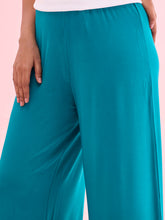 Load image into Gallery viewer, Go Colors Jade Green Viscose Knit Palazzo
