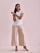 Load image into Gallery viewer, Go Colors Light Beige Viscose Knit Palazzo
