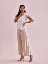 Load image into Gallery viewer, Go Colors Light Beige Viscose Knit Palazzo
