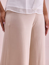 Load image into Gallery viewer, Go Colors Light Beige Viscose Knit Palazzo
