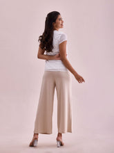 Load image into Gallery viewer, Go Colors Light Beige Viscose Knit Palazzo
