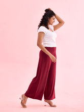 Load image into Gallery viewer, Go Colors Maroon Viscose Knit Palazzo
