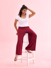 Load image into Gallery viewer, Go Colors Maroon Viscose Knit Palazzo
