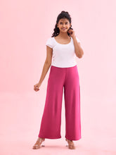 Load image into Gallery viewer, Go Colors Medium Violet Viscose Knit Palazzo
