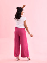 Load image into Gallery viewer, Go Colors Medium Violet Viscose Knit Palazzo

