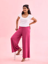 Load image into Gallery viewer, Go Colors Medium Violet Viscose Knit Palazzo
