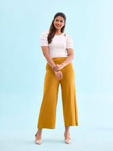 Load image into Gallery viewer, Go Colors Mustard Viscose Knit Palazzo
