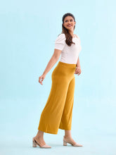 Load image into Gallery viewer, Go Colors Mustard Viscose Knit Palazzo
