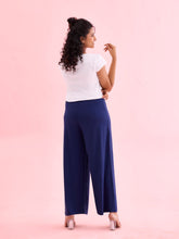 Load image into Gallery viewer, Go Colors Navy Viscose Knit Palazzo

