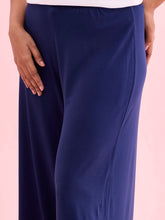 Load image into Gallery viewer, Go Colors Navy Viscose Knit Palazzo
