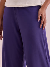 Load image into Gallery viewer, Go Colors Purple Drop Needle Fabric Rib Palazzo
