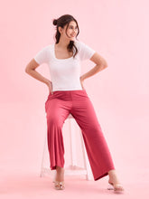 Load image into Gallery viewer, Go Colors Rusty Pink Viscose Knit Palazzo
